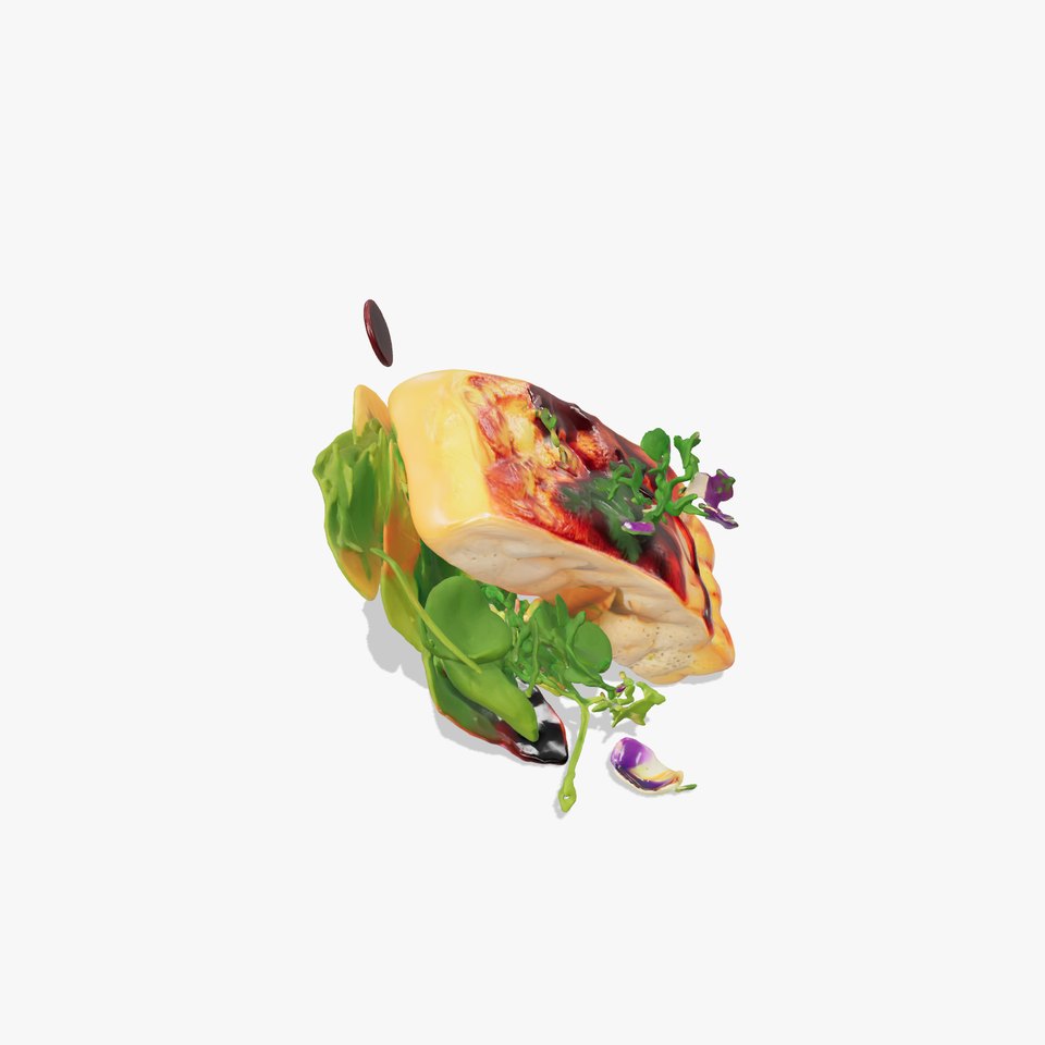 Gourmet Grilled Salmon Dish Model Pack